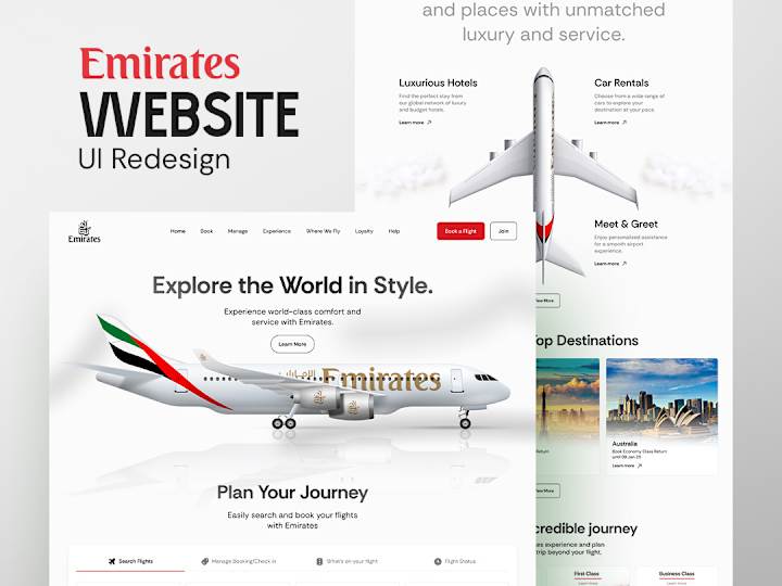 Cover image for Emirates Website UI Redesign (Homepage)