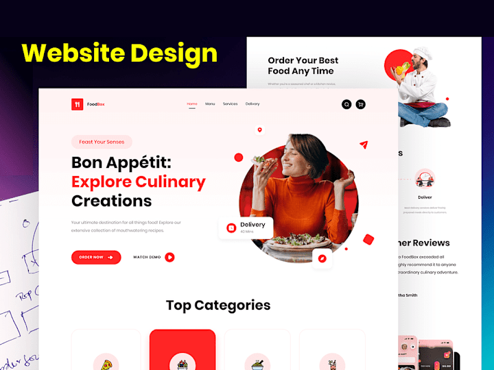 Cover image for Food Landing Page UI Design | Figma