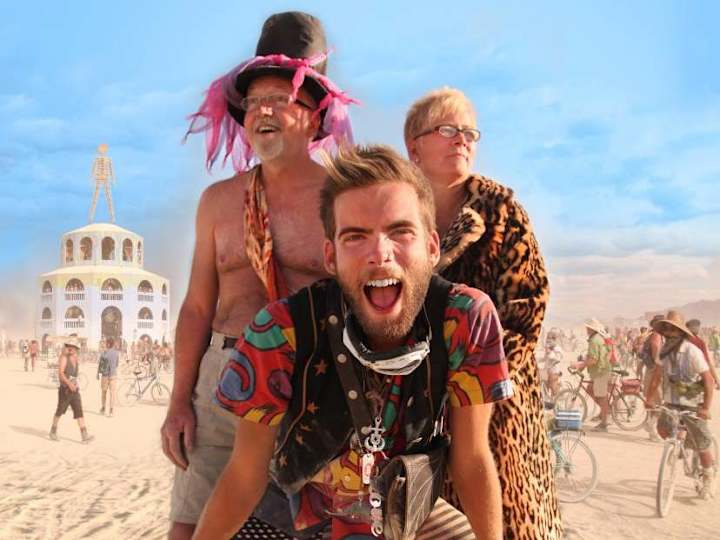 Cover image for 
"Taking My Parents to Burning Man" (feature length Doc)