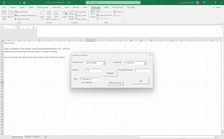 Cover image for Currency converter with VBA