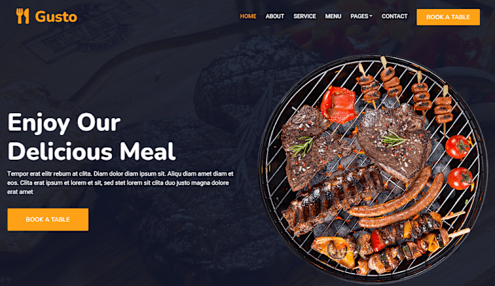 Cover image for Gusto Restaurant Website