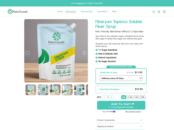 Cover image for Product Page Design for KetoGoods Using Replo