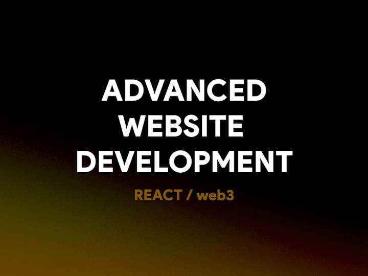 Cover image for Website Development (Advanced)