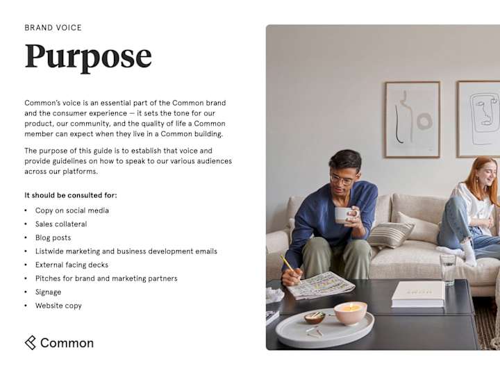 Cover image for Common Living: Brand Voice Guide