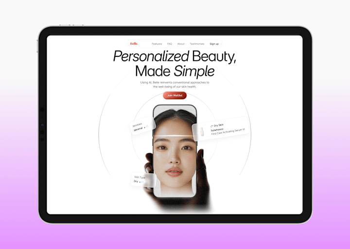 Cover image for Landing Page Design | AI-Powered Skin Analysis