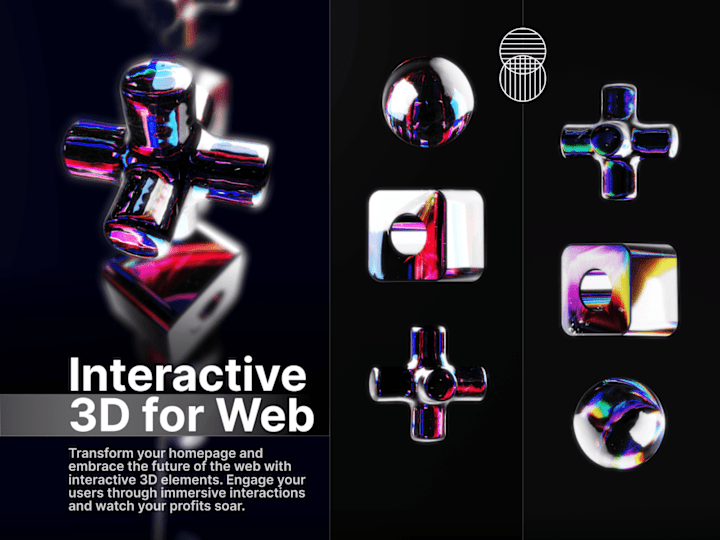 Cover image for 3D Interactive design for web - landing pages