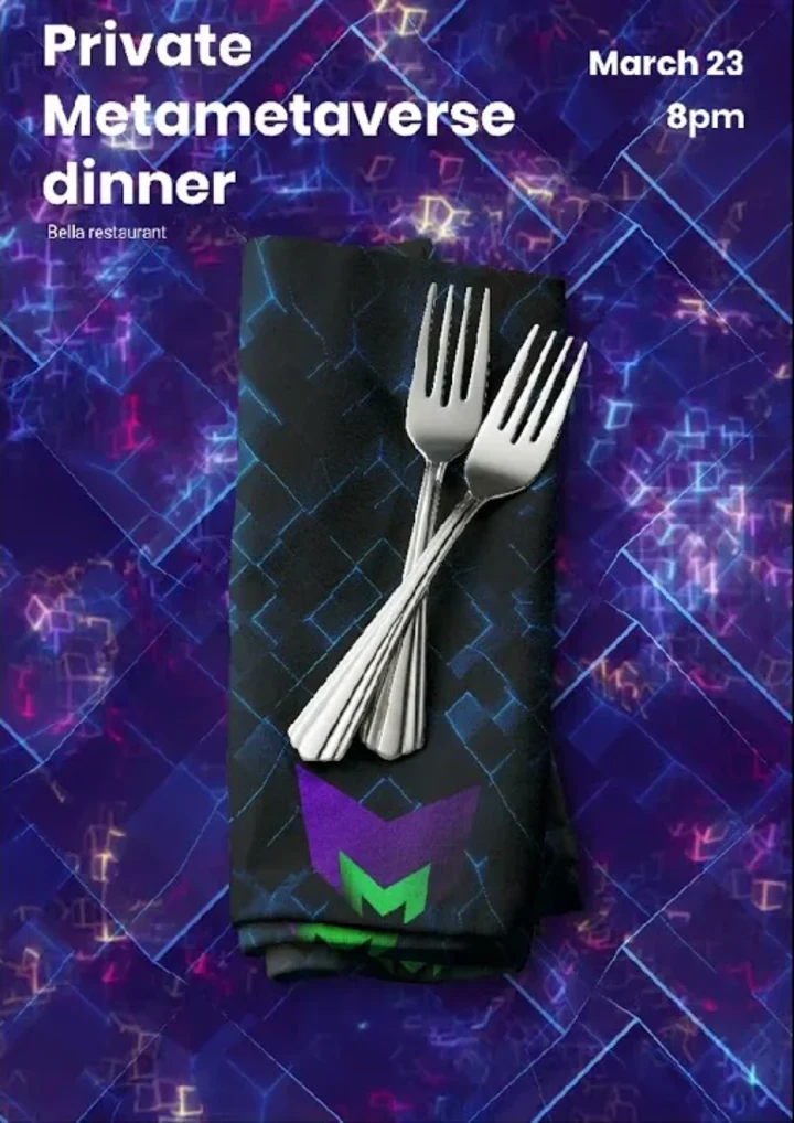 Cover image for MetaMetaverse Private Dinner (Animated flyer Reel and IG story)