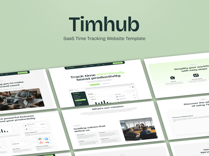 Cover image for Timhub - SaaS Time Tracking Website Template