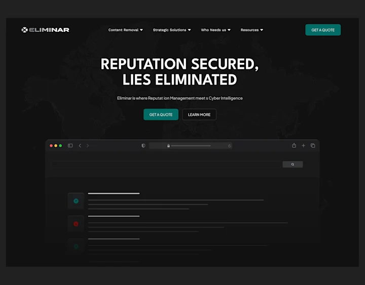 Cover image for Eliminar Cybersecurity Website Design
