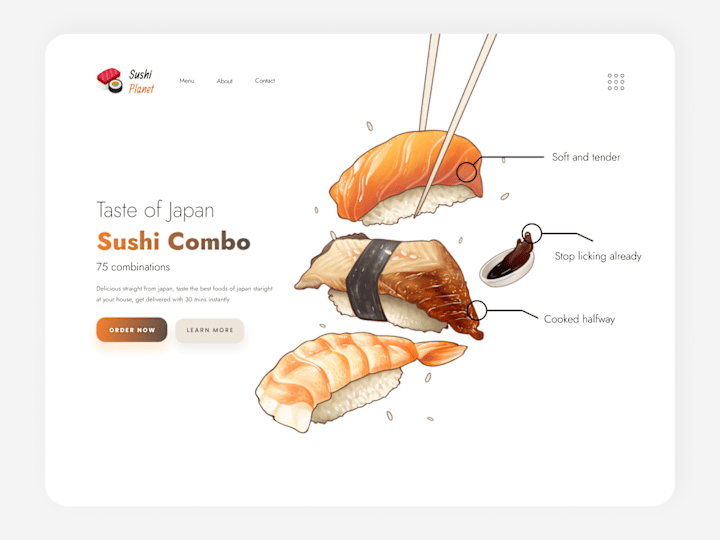 Cover image for Japan Cuisine Sushi Landing Page