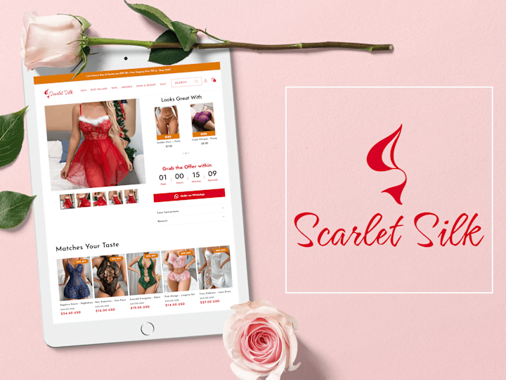 Cover image for Product Page Design for "Scarlet Silk"