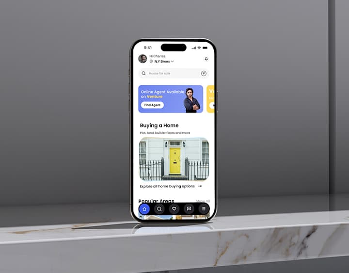 Cover image for Venture | Real Estate App UX/UI Case Study :: Behance