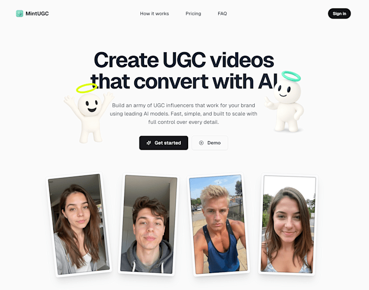 Cover image for Mint UGC - AI UGC Videos for Short form Viral Content