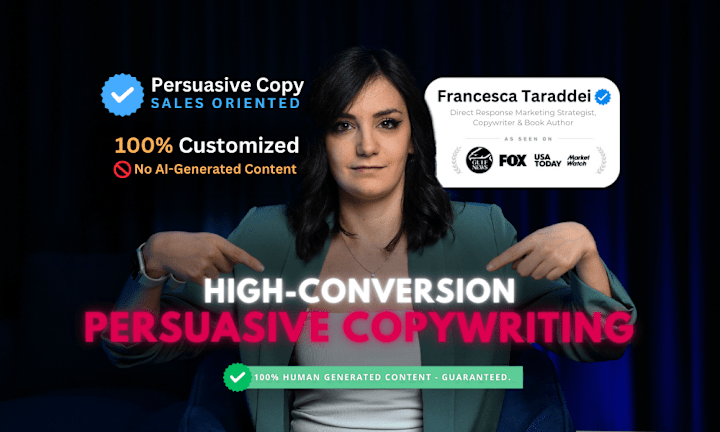 Cover image for Persuasive Copywriting for your landing page, ads & emails