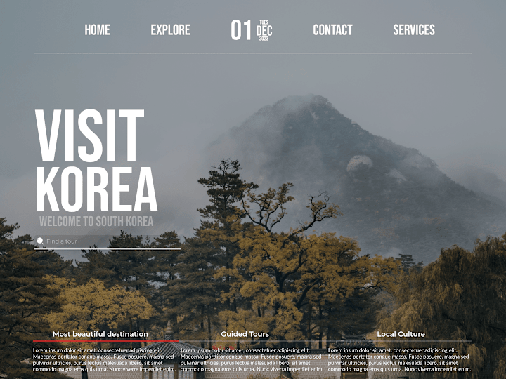 Cover image for Korea Travel agency design