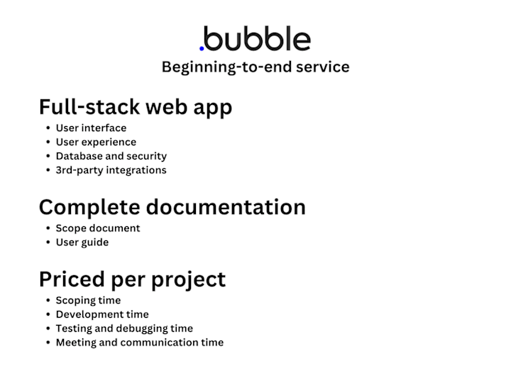 Cover image for Full-stack bubble webapp