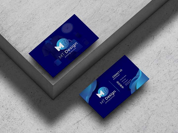 Cover image for business card (MT Design) printing company :: Behance