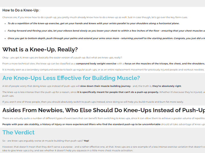 Cover image for Content Writing: When To Do Knee-Ups Instead of Push-Ups