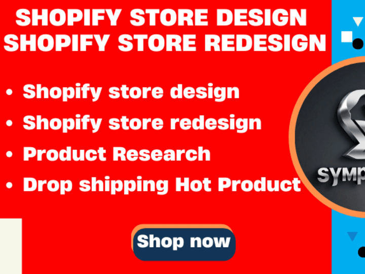 Cover image for Shopify store design, Shopify store redesign, Shopify website