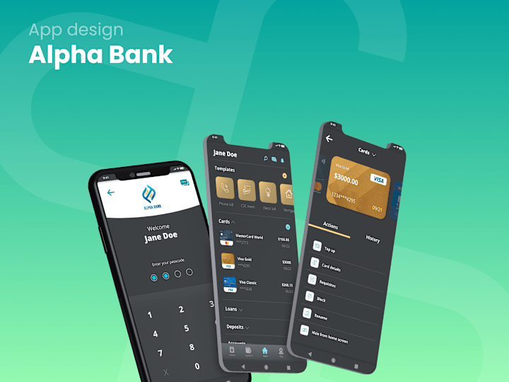 Cover image for Alpha bank mobile app design