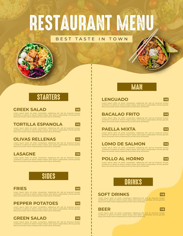 Cover image for RESTAURENT FOOD MENU