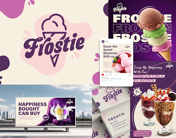 Cover image for Ice Cream Shop | Logo And Brand Identity on Behance