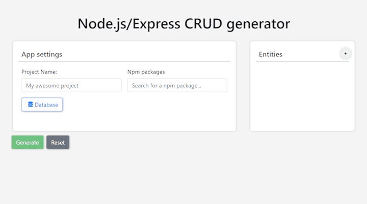 Cover image for Node.js/Express CRUD generator