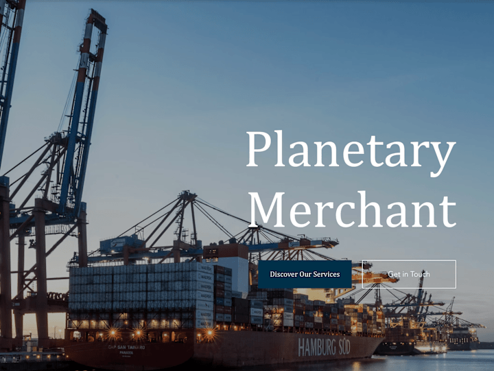 Cover image for Website for Export - import business (Planetary Merchant)