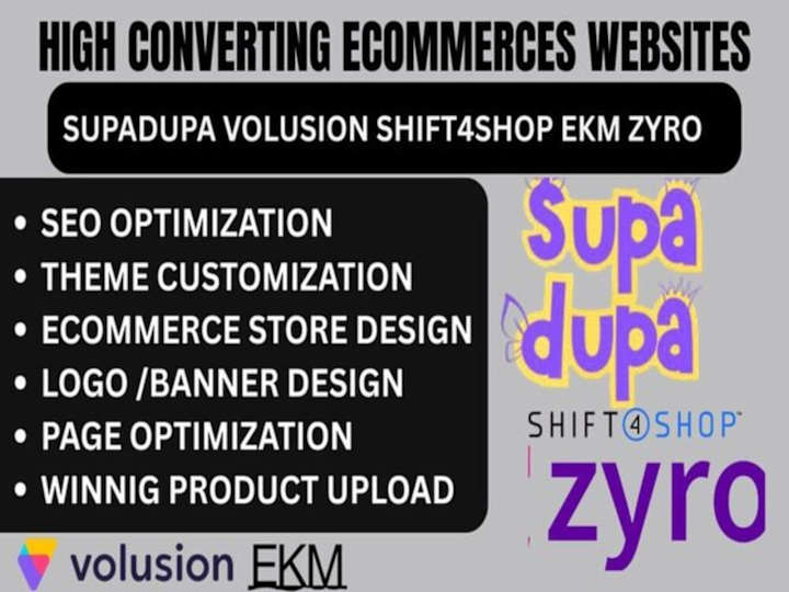 Cover image for I will design redesign weebly wix supadupa volusion shift4shop