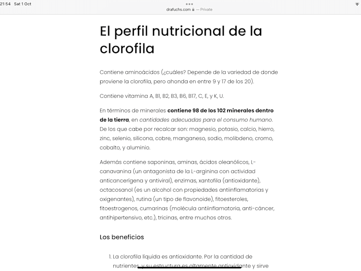 Cover image for Los beneficios de la clorofila, y los mejores suplementos del m…