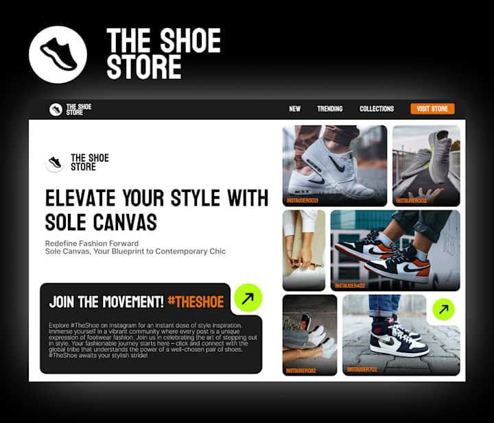 Cover image for THE SHOE STORE | Hero section design | figma :: Behance