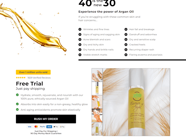 Cover image for Landing Page Develop In Replo For Essence Of Argan