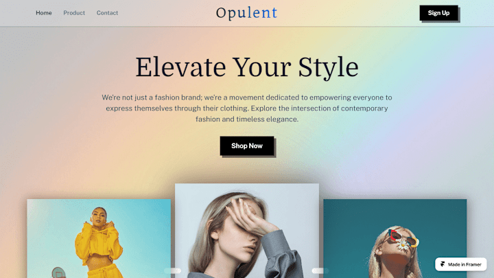 Cover image for Opulent Fashion Designing Landing Page 