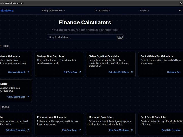 Cover image for CalcForFinance.com