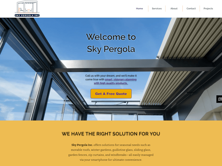 Cover image for Sky Pergola Custom Wix Website Design