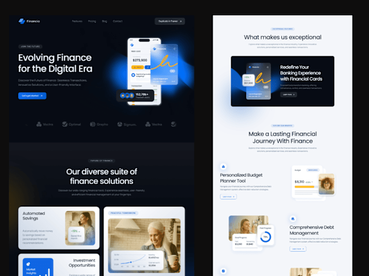 Cover image for Financia — Sleek Modern Finance | Web Design and Development