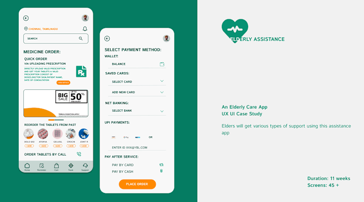 Cover image for Elderly Assistance- UX UI Case Study Project on Behance