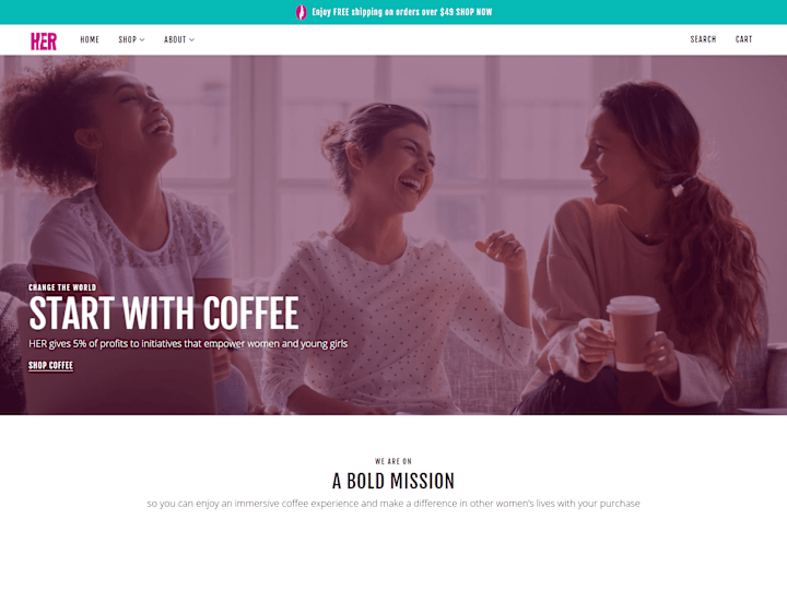 Cover image for Website Design + Mood Designer — HER Coffee and Co