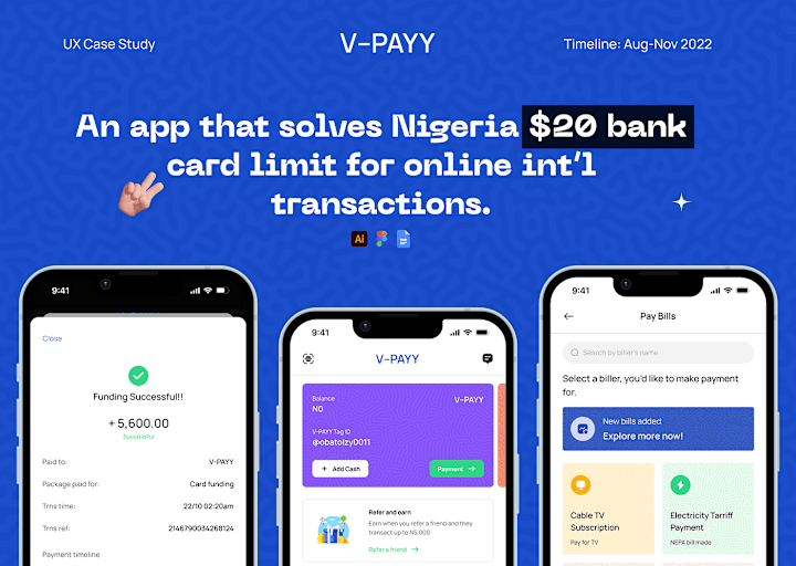 Cover image for V-PAYY: An app that solves Nigeria $20 bank card limit