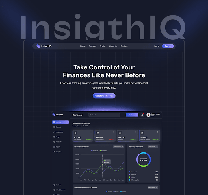 Cover image for InsigthIQ - Saas Landing page