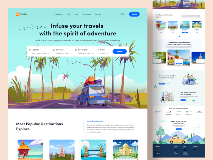 Cover image for My Holiday - Travel Website Landing Page