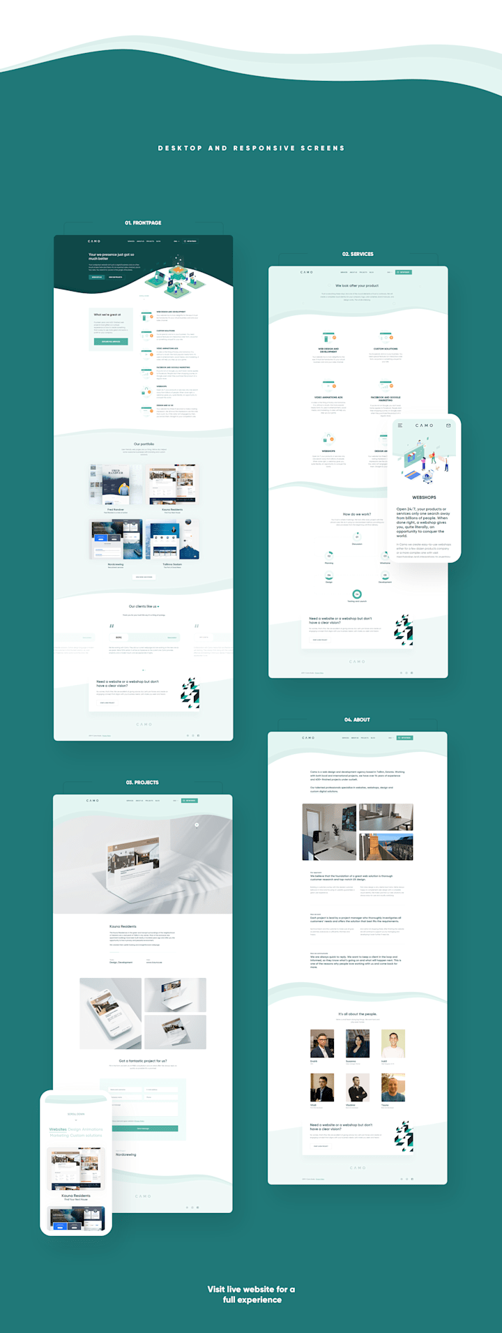 Cover image for CAMO Agency. Redesign, UI/UX, Animations
