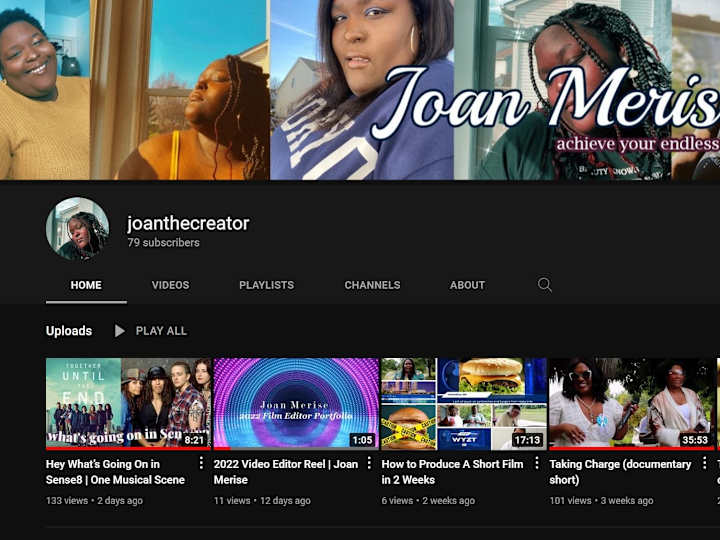 Cover image for joanthecreator - YouTube Channel