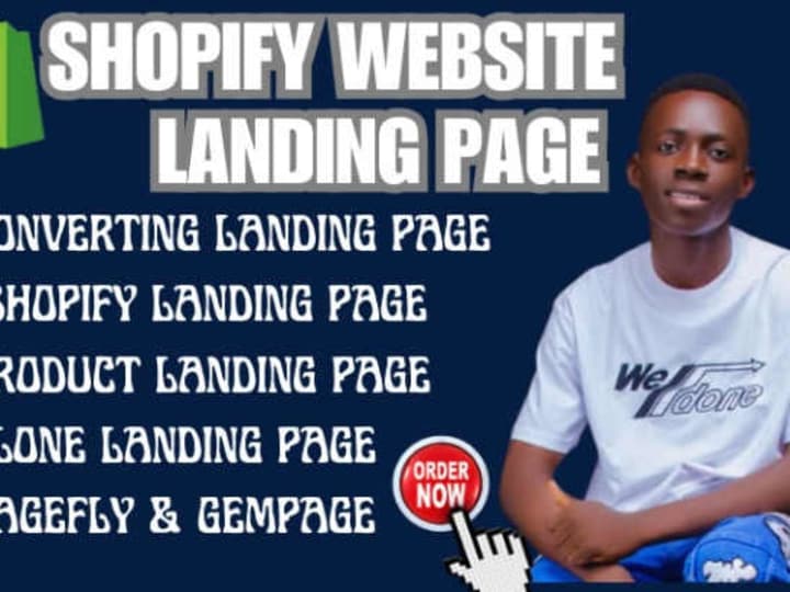 Cover image for I will design a highly converting shopify landing page landing