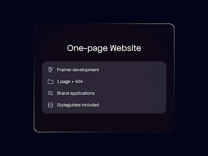 Cover image for One-page Website - Framer Development