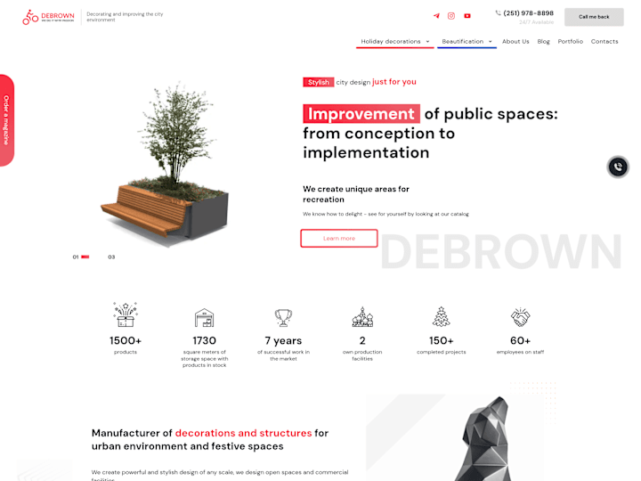 Cover image for Website development for "Debrown", an urban decorating company.