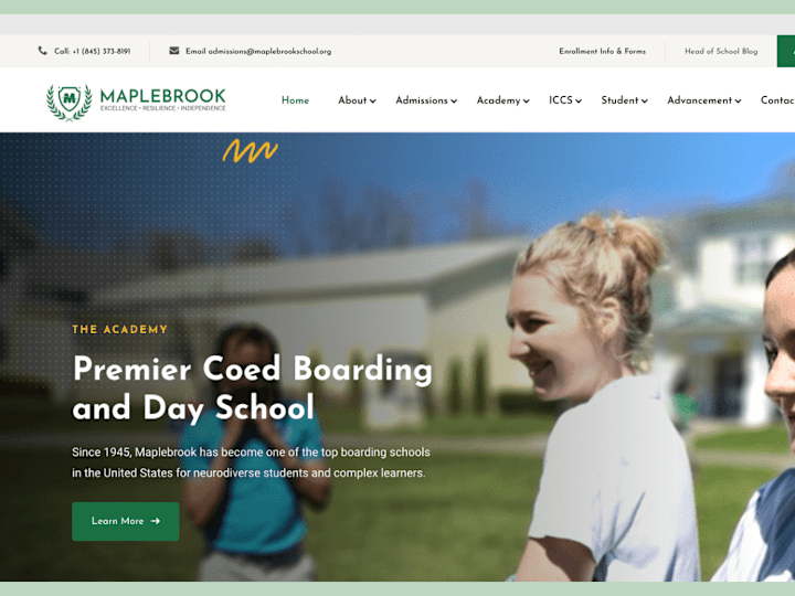 Cover image for Maplebrook School | Wordpress | Ux/UI