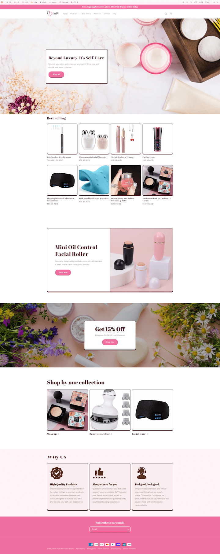Cover image for Health Haven Store Design (Shopify Store)