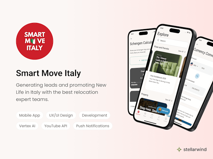 Cover image for Mobile App Design & Development for Italian Relocation