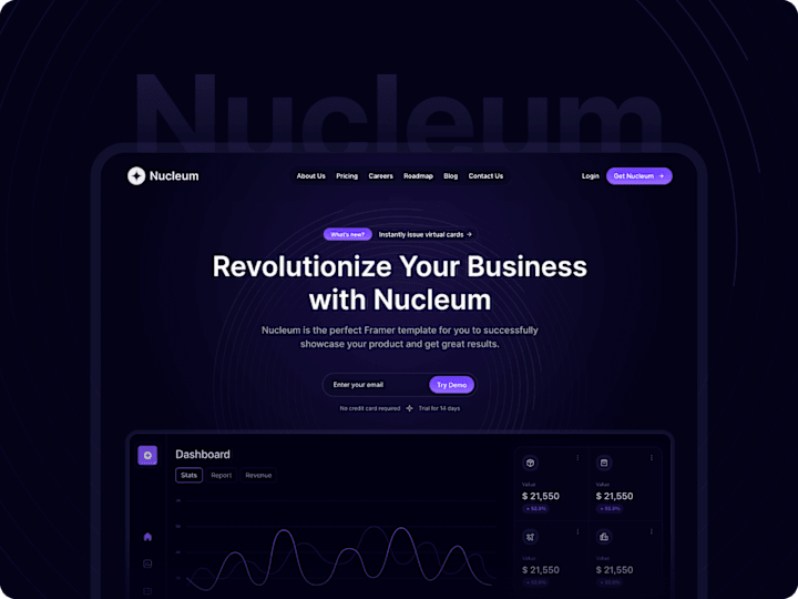 Cover image for Nucleum - Startup focused template